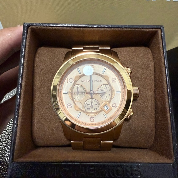 Michael Kors Rose Gold Oversized Runway Chronograph Women’s/Men's Watch 45mm - Picture 1 of 10